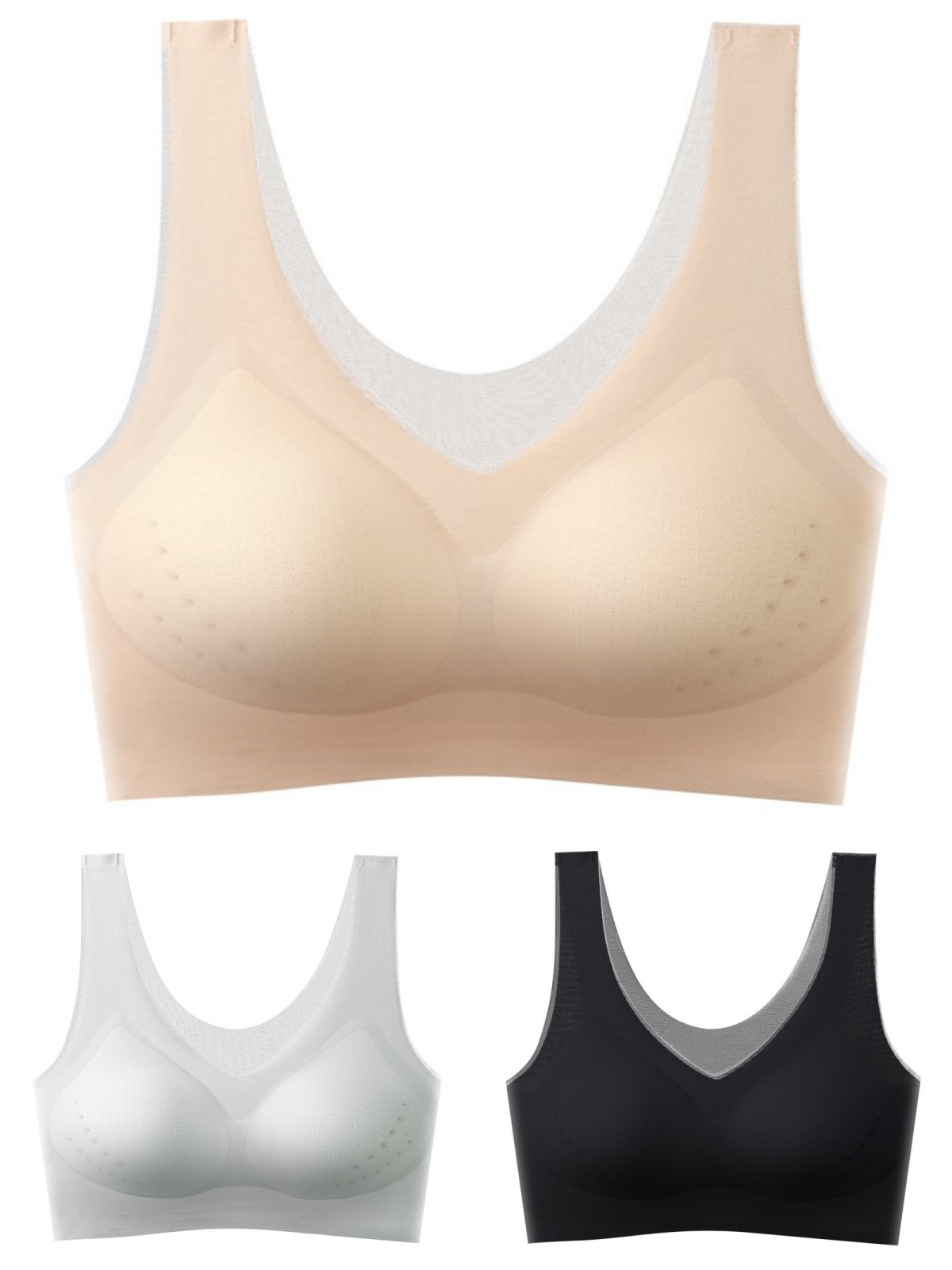 【1 set 3 komada】2025, bešavni push-up grudnjak od ledene svile-3907326