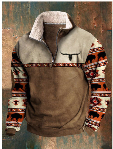 👕【Popust od 50%】【S-4XL】Jesen i zima 2025., moderan muški, topao pulover dugih rukava s 3D printom