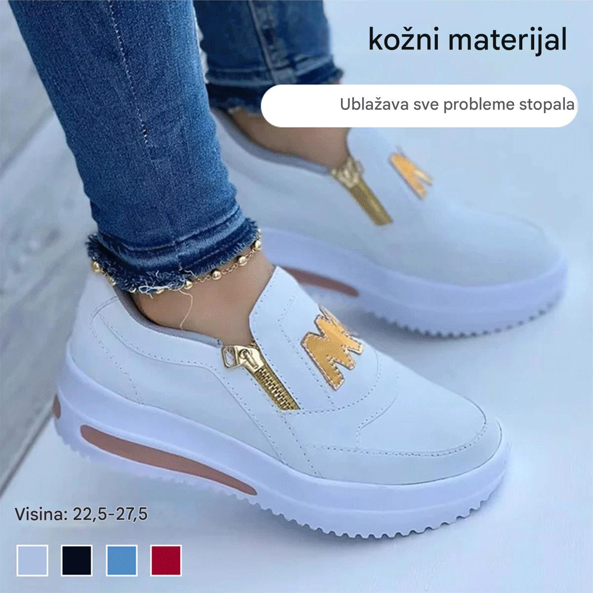 🔥👞【35-43】Novi stil ženske cipele s patentnim zatvaračem s bočnim debelim potplatom, sportske cipele, udobne i prozračne