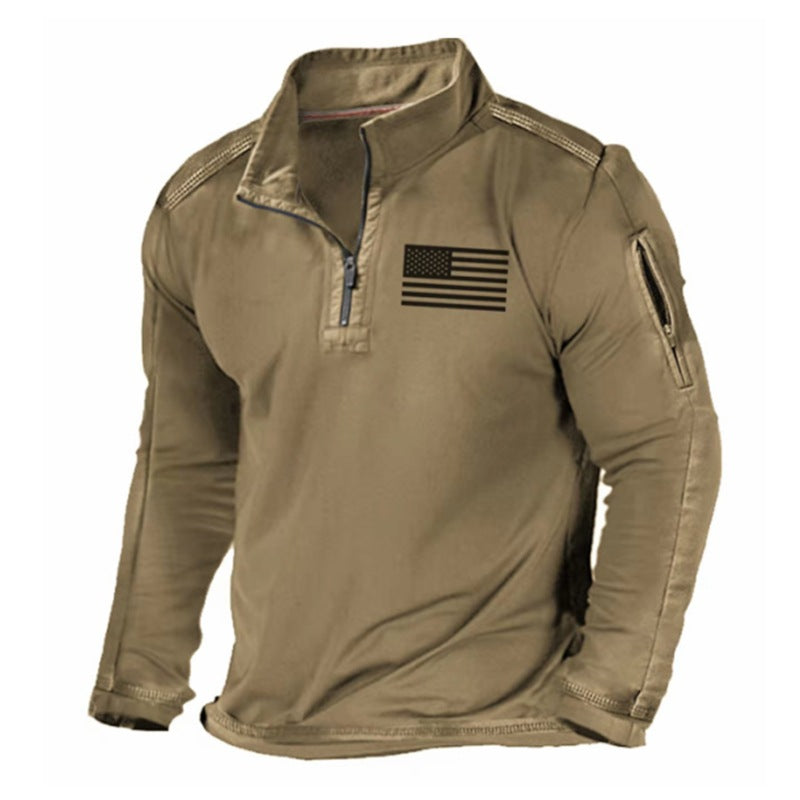 2024 muška dukserica s visokom ovratnikom i dugim rukavima od flisa-3806663