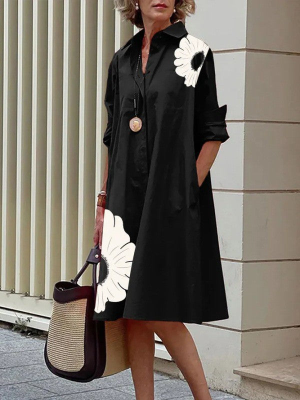 🔥👗【50% off】🌹💖【S-3XL】2025 nova modna svestrana ženska haljina košulja s printom, moderan dizajn, naglašavajući šarm