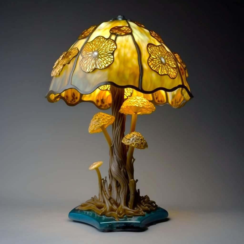 🔥Zadnji dan popusta -75% 🍄Stolna lampa od vitraja Gljiva iz serije Plant🎉-3933776
