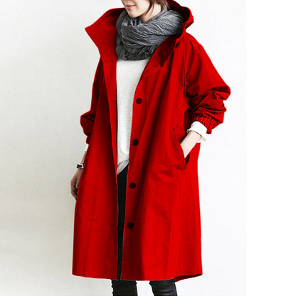 【S-5XL】Ženska nova dnevna modna vjetrovka s kaputom dugih rukava-3750985