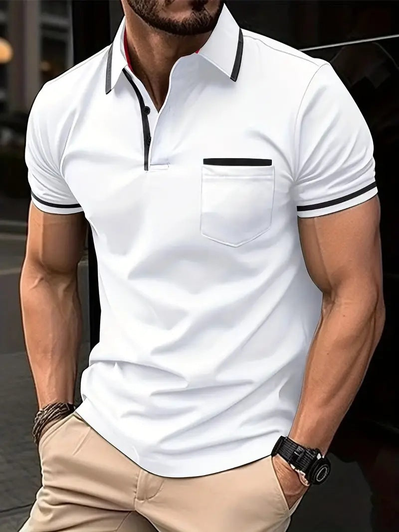 🔥🔥【S-3XL】Ljeto 2025. Muška POLO majica s džepom na gumbe Sportska polo majica od čistog pamuka-3932530