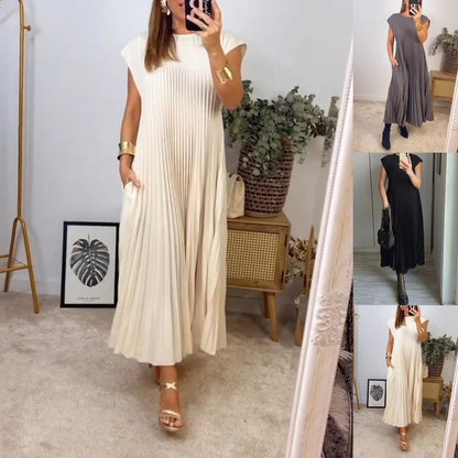 🔥❤️【S-3XL】Plisirana haljina bez rukava u jednobojnim bojama