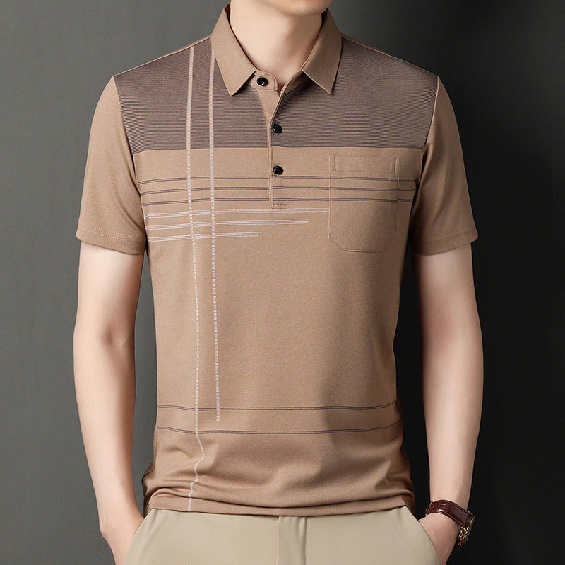 💥【M-4XL】👔 Muška prugasta poslovna polo majica