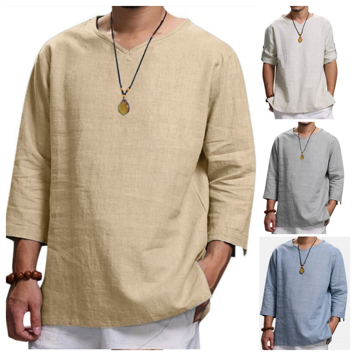 🌿👔【50% popusta】【M-4XL】💖2025 nova kolekcija muških ležernih košulja od pamuka i lana u velikim veličinama, udobne i prozračne