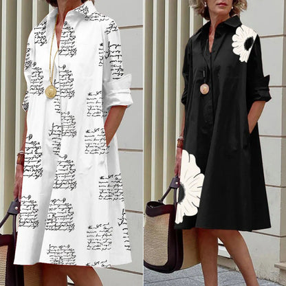 🔥👗【50% off】🌹💖【S-3XL】2025 nova modna svestrana ženska haljina košulja s printom, moderan dizajn, naglašavajući šarm