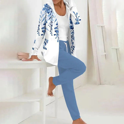 👕👖【S-3XL dugi rukavi + hlače】Jesen i zima novi ženski ležerni dvodijelni set s printom