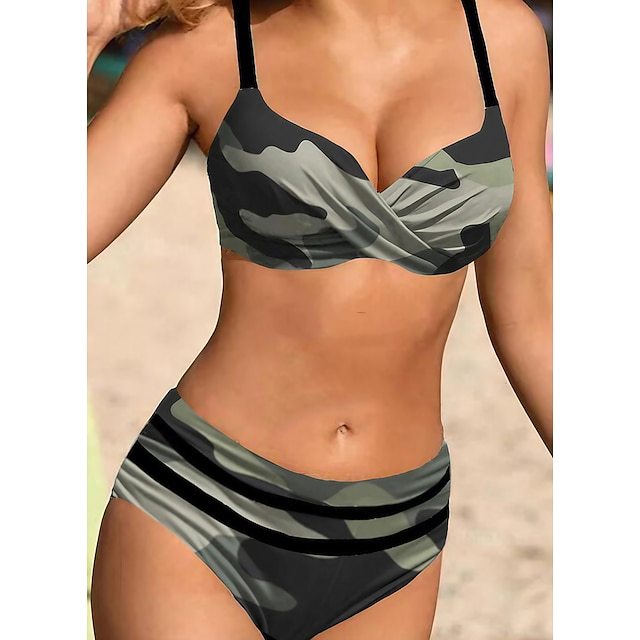 【Novi modeli】【S~5XL】👙👙2025. Novi bikini kupaćeg kostima veće veličine s podijeljenim printom