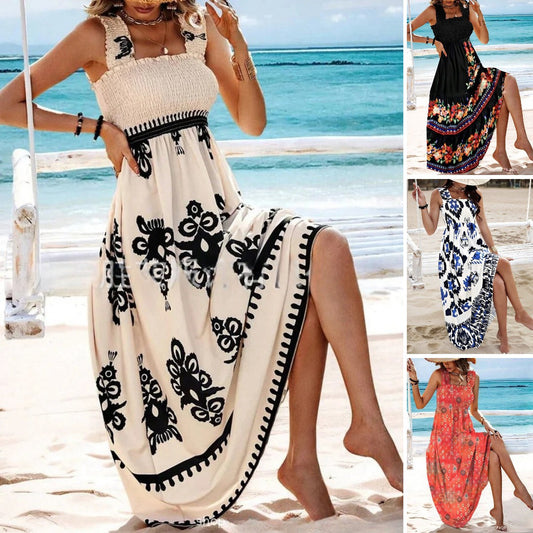 👗【50% popusta】【S-3XL】🌈Nova ljetna haljina s printom tregera za 2025., haljina do poda s printom točkica, moderna i udobna🌷