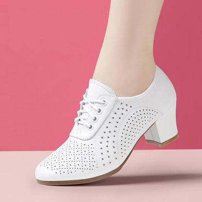 👡🌷【35~40】Jesenske nove ženske kožne cipele 2025. Plesne cipele-3933944