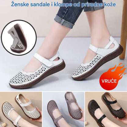 💟🥿【35-40】💖2025 nove ženske sandale od prave kože, ravne cipele, šuplje i prozračne, moderan dizajn