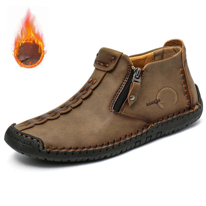 👞💥【38-48】Novost Zima 2025: Muške Martens čizme s podlogom od krzna i patentnim zatvaračem – Toplo, udobno i moderno za zimske dane!