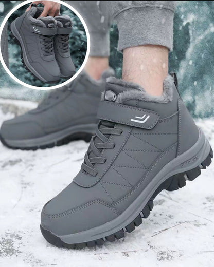 【39-44】Men's ski boots, windproof hiking boots, plush lining-3785324