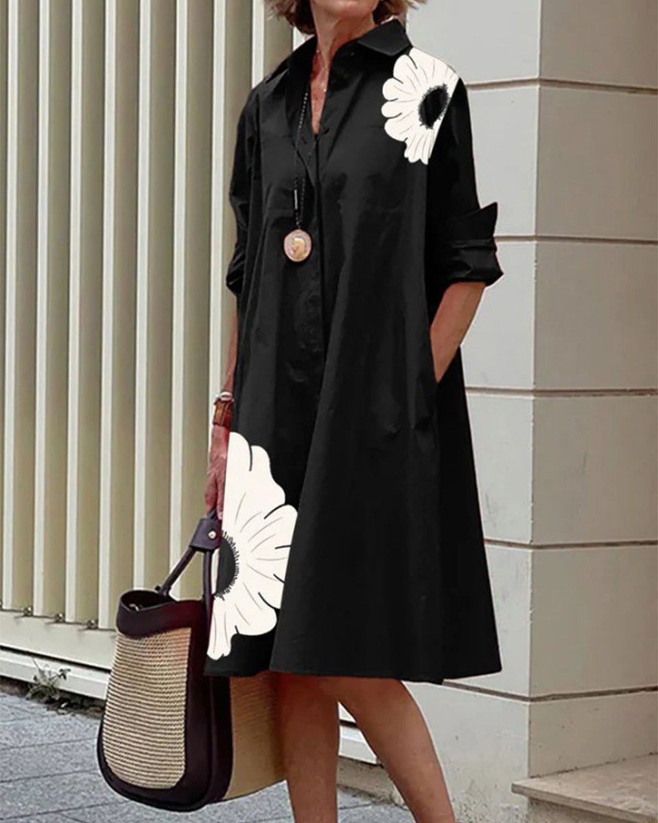 🔥👗【50% off】🌹💖【S-3XL】2025 nova modna svestrana ženska haljina košulja s printom, moderan dizajn, naglašavajući šarm