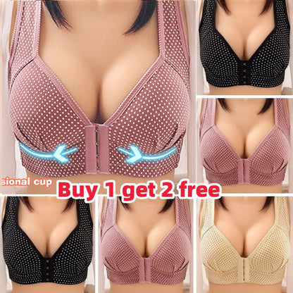 🎉45% popusta🎉[3 paketa] Grudnjak s prednjim gumbima, bešavni push-up grudnjak-3838288