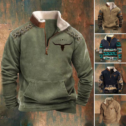 👕【Popust od 50%】【S-4XL】Jesen i zima 2025., moderan muški, topao pulover dugih rukava s 3D printom