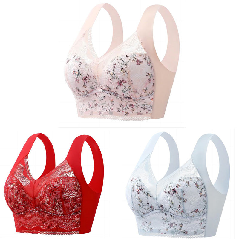 🔥🔥【3 komada】💕🎁【40kg-100kg】Bešavni grudnjak od ledene svile velike veličine, prozračan i podesiv