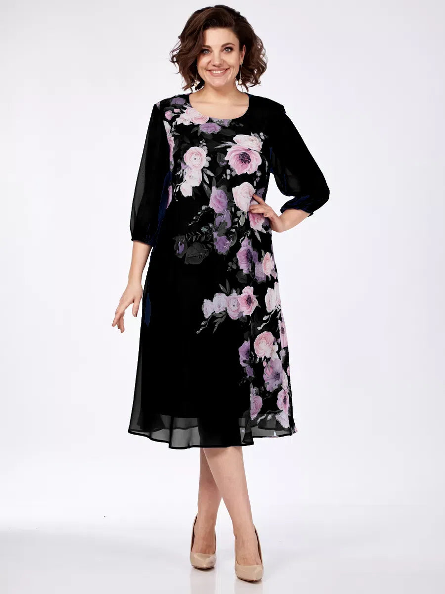 🌸Razprodaja--49% POPUSTA💥💕【S-5XL】 Elegantna proljetna haljina s cvjetnim uzorkom 🌷💃