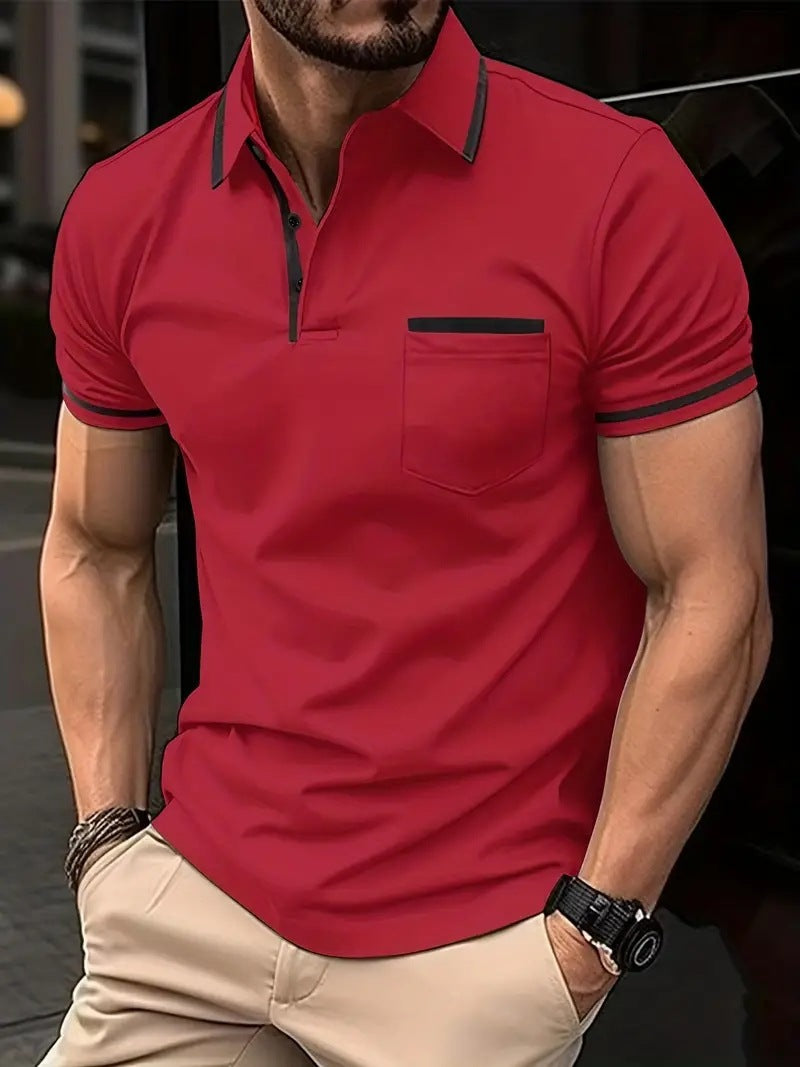 🔥🔥【S-3XL】Ljeto 2025. Muška POLO majica s džepom na gumbe Sportska polo majica od čistog pamuka-3932530