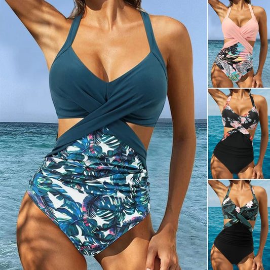 🌺🌿【50% popusta 🔥】【S–2XL】👙 Novi ljetni jednodijelni badić za žene, u većim veličinama, s cvjetnim biljnim uzorkom i visokom elastičnošću