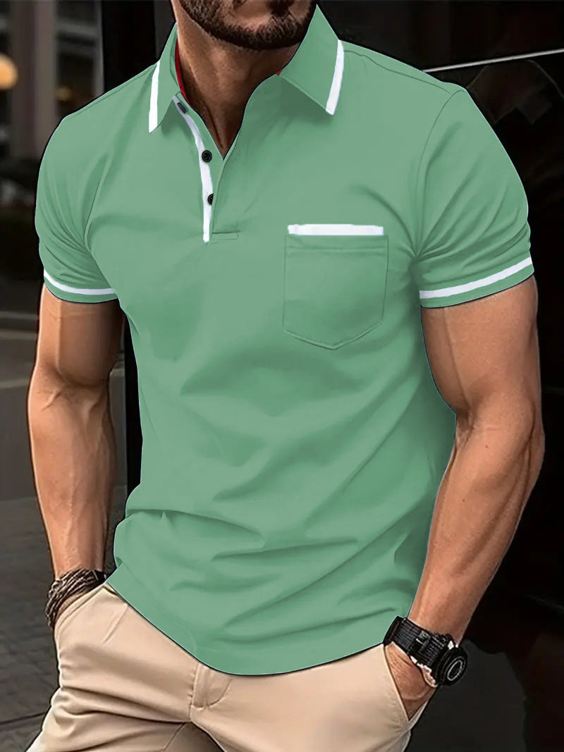 🔥🔥【S-3XL】Ljeto 2025. Muška POLO majica s džepom na gumbe Sportska polo majica od čistog pamuka-3932530