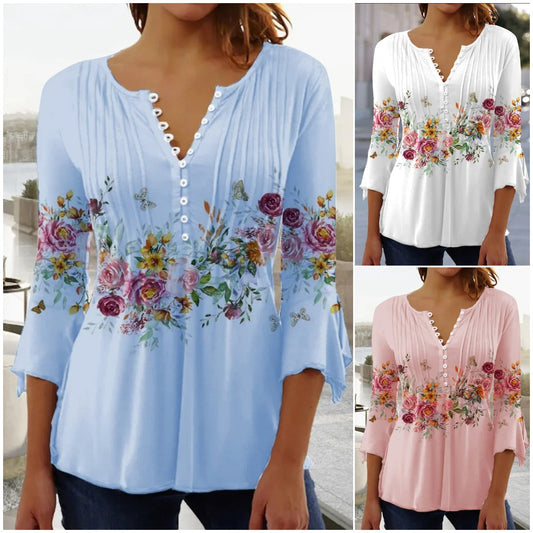 👕🥰[Vremenski ograničena ponuda - Kupite jedan, dobijte jedan gratis] [S-5XL] Modna ženska majica s V-izrezom