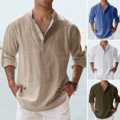 👔🎽【S~5XL】Vremenski ograničen popust od 50%, nova muška košulja od pamuka i lana 2025, široka i prozračna.