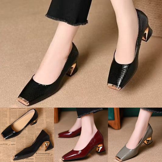 😍🥿【50% OFF】【35-42】Nove francuske cipele s debelim potpeticama i teksturom, plitkim otvorom