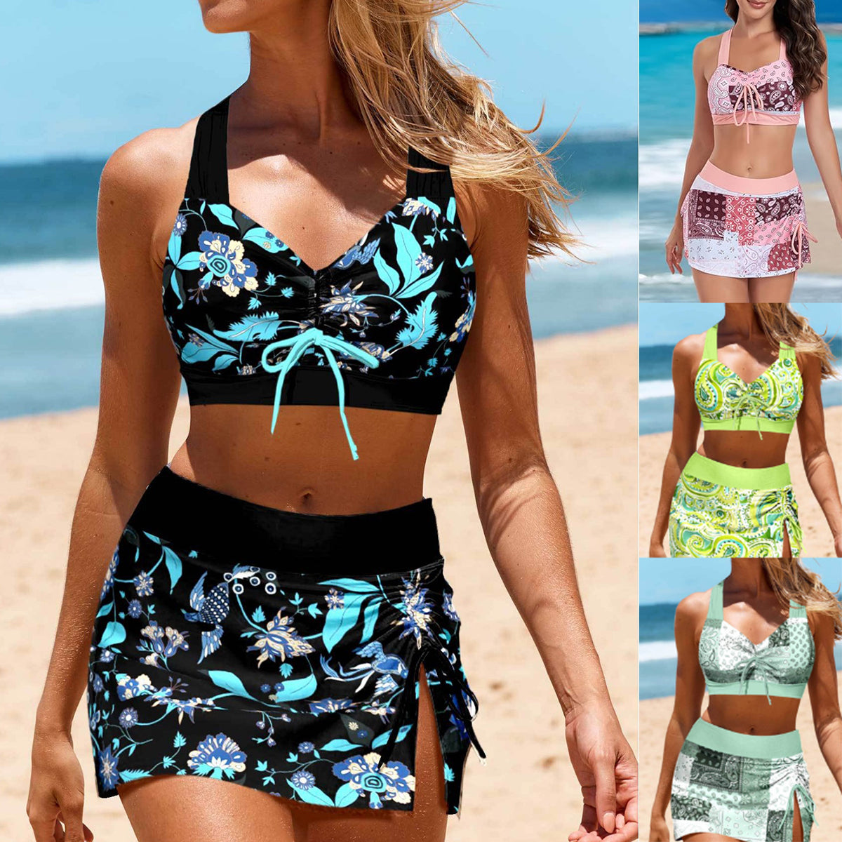 👙【50% popusta】【S-4XL】👙🌺Ljetni ženski dvodijelni kupaći kostim s etničkim printom, moderan i privlačan, udoban na dodir