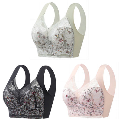 🔥🔥【3 komada】💕🎁【40kg-100kg】Bešavni grudnjak od ledene svile velike veličine, prozračan i podesiv