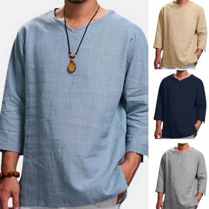 🌿👔【50% popusta】【M-4XL】💖2025 nova kolekcija muških ležernih košulja od pamuka i lana u velikim veličinama, udobne i prozračne