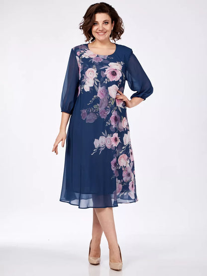 🌸Razprodaja--49% POPUSTA💥💕【S-5XL】 Elegantna proljetna haljina s cvjetnim uzorkom 🌷💃