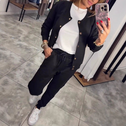 🧥🌙 Udoban i elegantan, s izvrsnom udobnošću - ležerni set od majice i jakne sada je dostupan! 💃【Majica + Hlače】