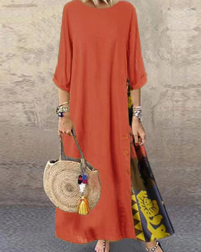 💥👗【M-5XL】2025 nova modna ženska moderna retro haljina jednobojna haljina, ležerna za odmor, dnevna svestrana🔥