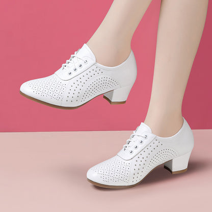 👡🌷【35~40】Jesenske nove ženske kožne cipele 2025. Plesne cipele-3933944