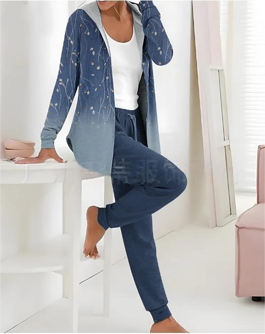 👕👖【S-3XL dugi rukavi + hlače】Jesen i zima novi ženski ležerni dvodijelni set s printom