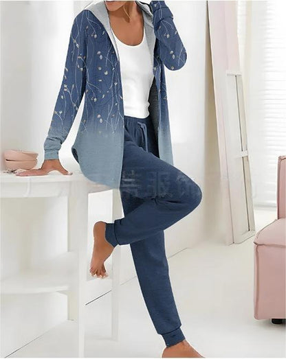 👕👖【S-3XL dugi rukavi + hlače】Jesen i zima novi ženski ležerni dvodijelni set s printom