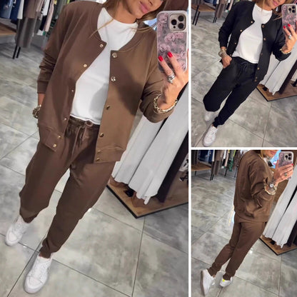 🧥🌙 Udoban i elegantan, s izvrsnom udobnošću - ležerni set od majice i jakne sada je dostupan! 💃【Majica + Hlače】