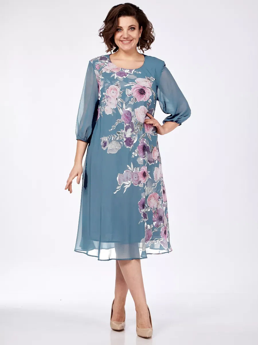 🌸Razprodaja--49% POPUSTA💥💕【S-5XL】 Elegantna proljetna haljina s cvjetnim uzorkom 🌷💃
