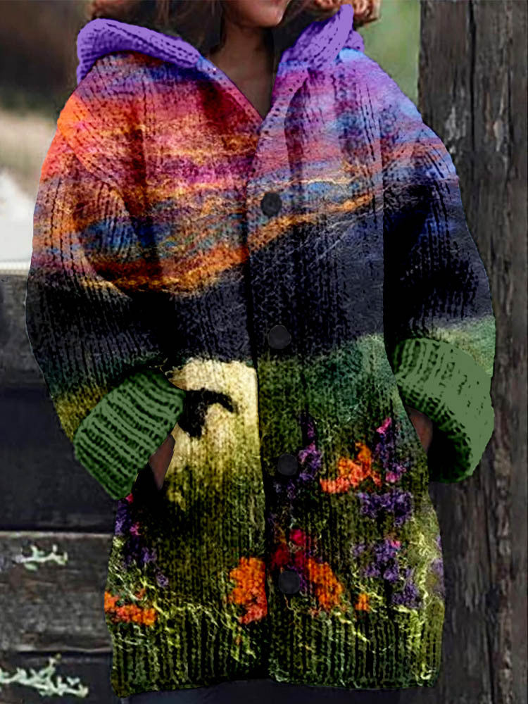 【S-6XL】🥰2025 Novi udobni kardigan s kapuljačom i retro printom