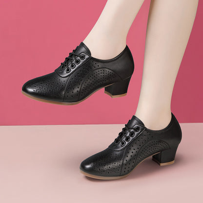 👡🌷【35~40】Jesenske nove ženske kožne cipele 2025. Plesne cipele-3933944