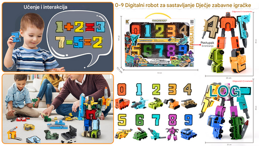 🔫🤖【🏆Najprodavaniji proizvod🔥】👾 Slagalica za djecu s kombinacijom slova i brojeva, edukativna transformirajuća robotska igračka.