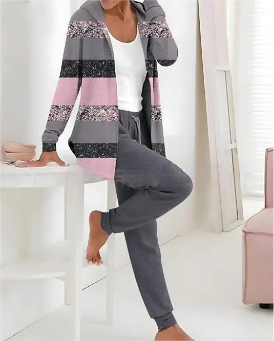 👕👖【S-3XL dugi rukavi + hlače】Jesen i zima novi ženski ležerni dvodijelni set s printom