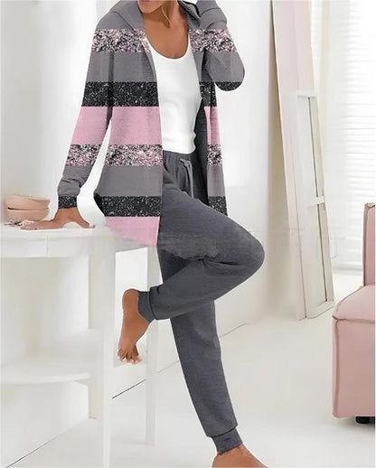 👕👖【S-3XL dugi rukavi + hlače】Jesen i zima novi ženski ležerni dvodijelni set s printom