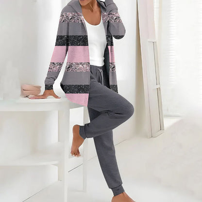 👕👖【S-3XL dugi rukavi + hlače】Jesen i zima novi ženski ležerni dvodijelni set s printom