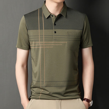 💥【M-4XL】👔 Muška prugasta poslovna polo majica