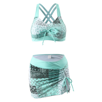👙【50% popusta】【S-4XL】👙🌺Ljetni ženski dvodijelni kupaći kostim s etničkim printom, moderan i privlačan, udoban na dodir
