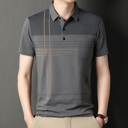 💥【M-4XL】👔 Muška prugasta poslovna polo majica